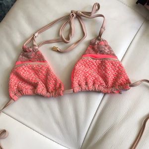 Beach bunny neon lace bikini top Small